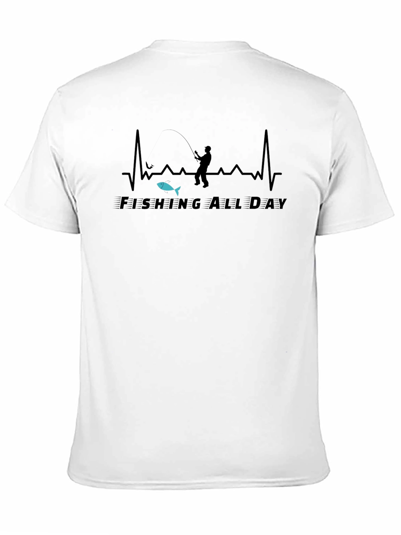 Fishing All Day Black Graphic Tee