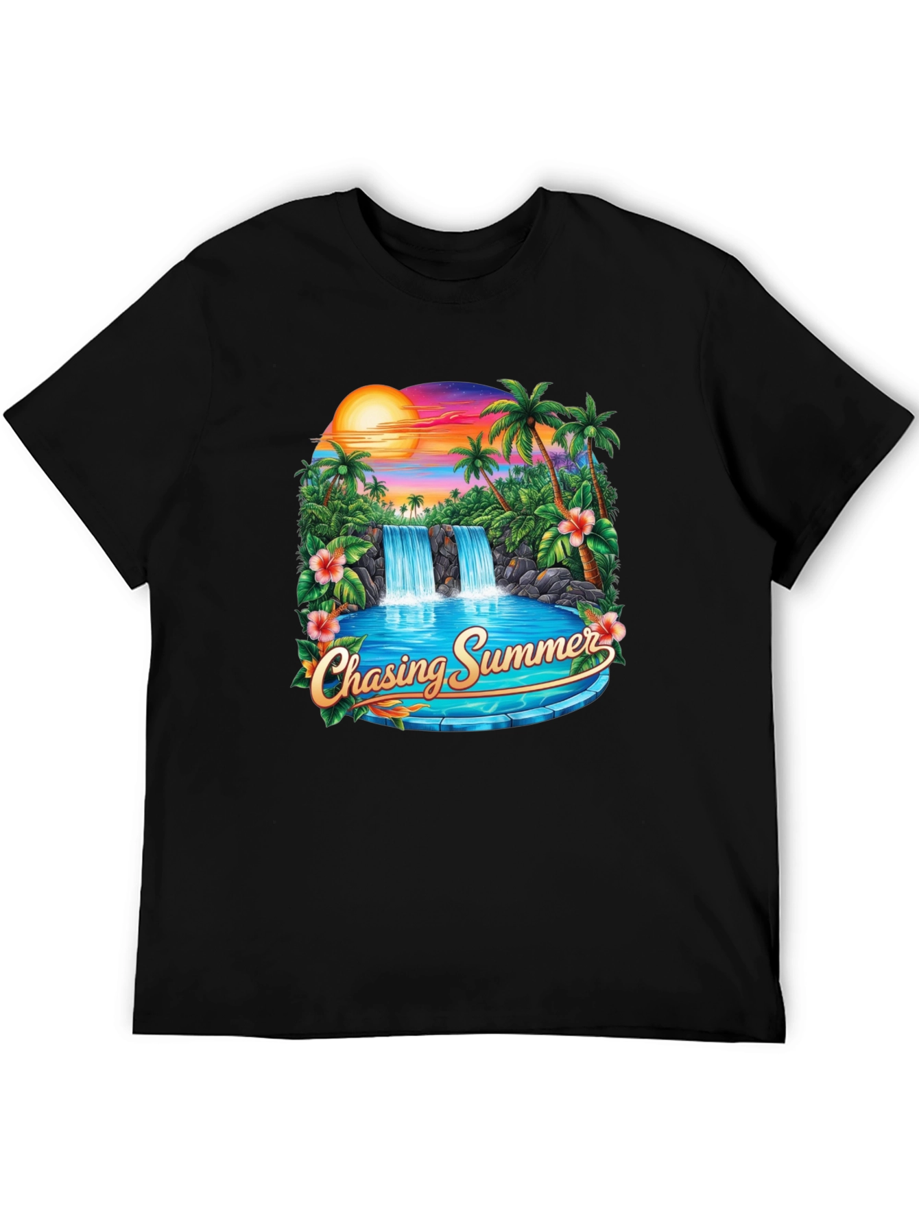 Chasing Summer Graphic T-Shirt - Tropical Paradise Tee