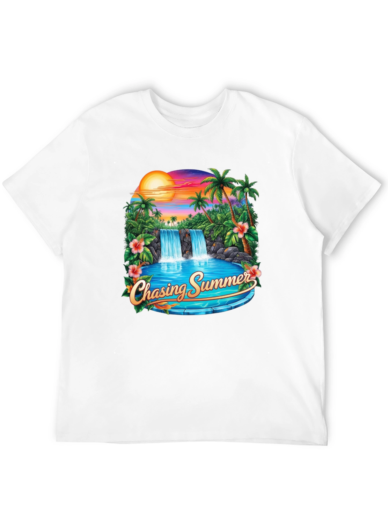Chasing Summer Graphic T-Shirt - Tropical Paradise Tee
