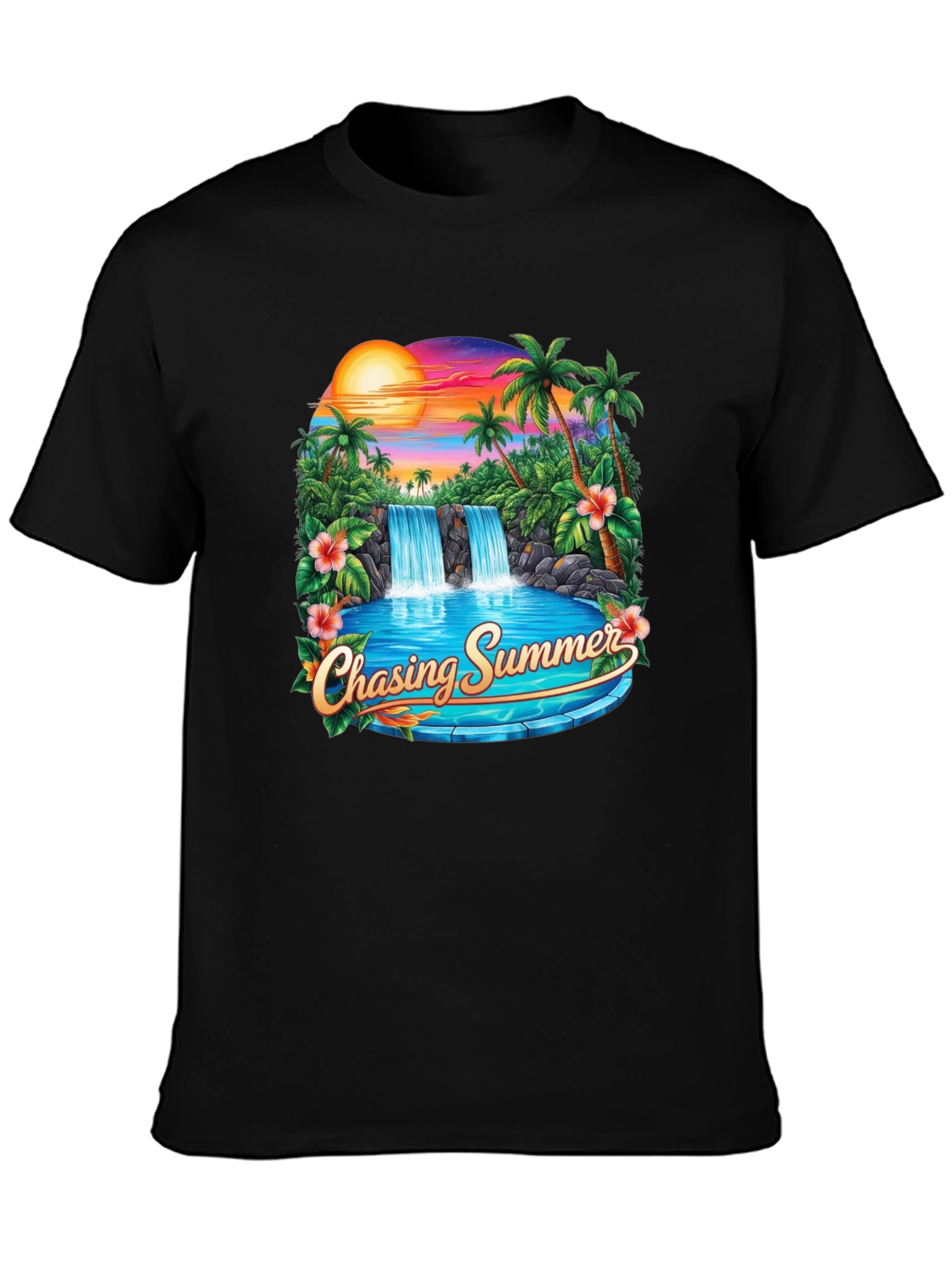 Chasing Summer Graphic T-Shirt - Tropical Paradise Tee