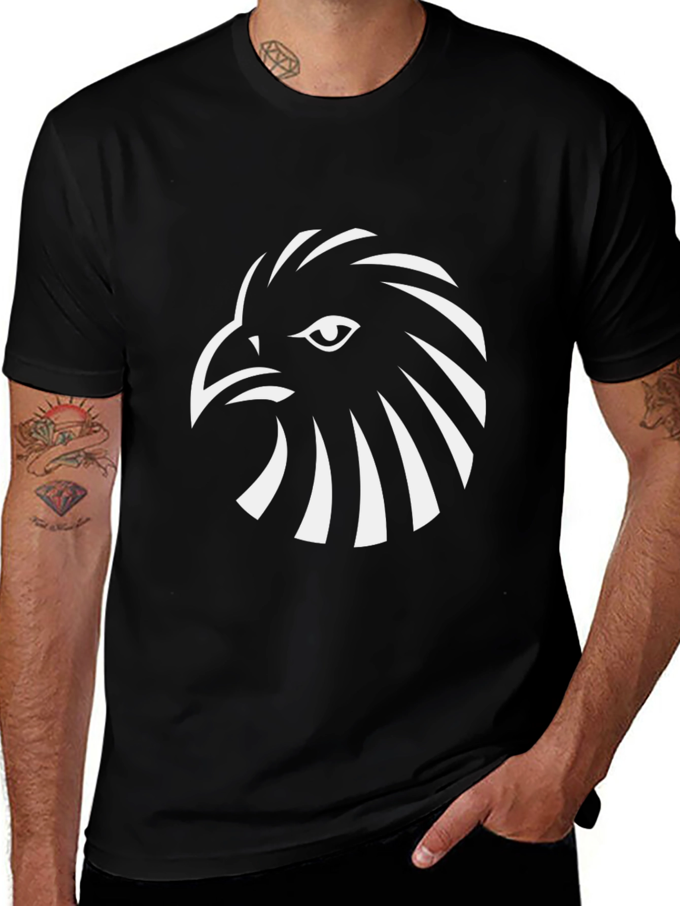 Black T-Shirt with Eagle Graphic