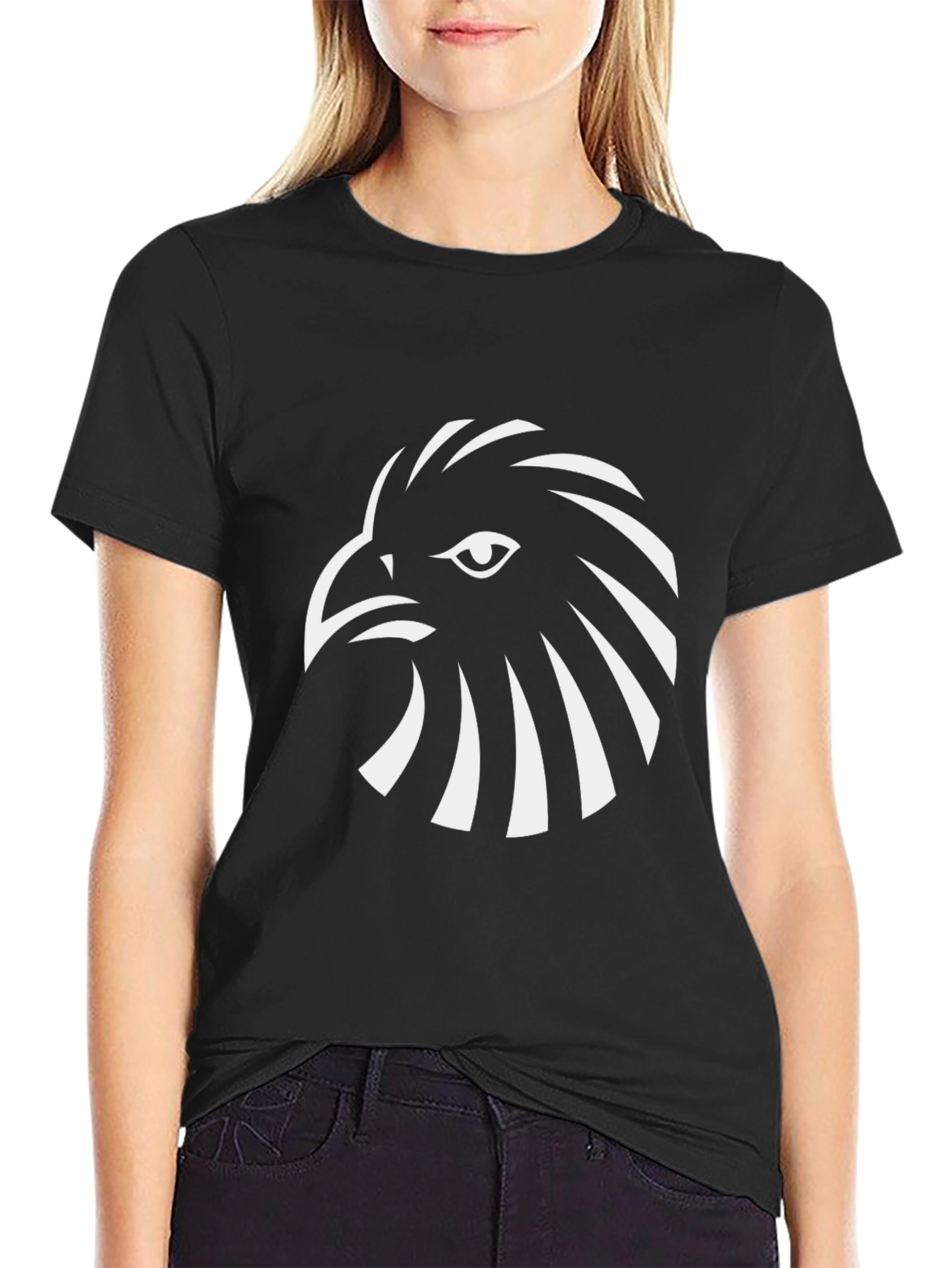Black T-Shirt with Eagle Graphic