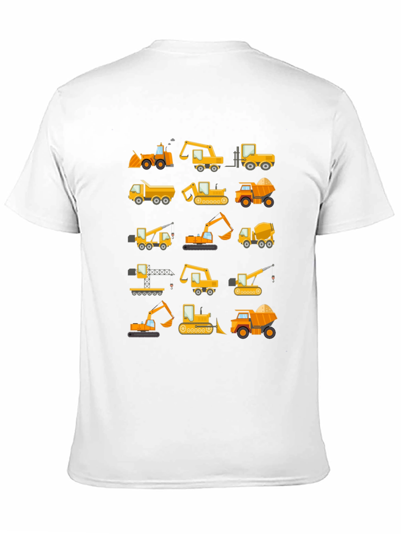 Construction Vehicles Pattern T-Shirt