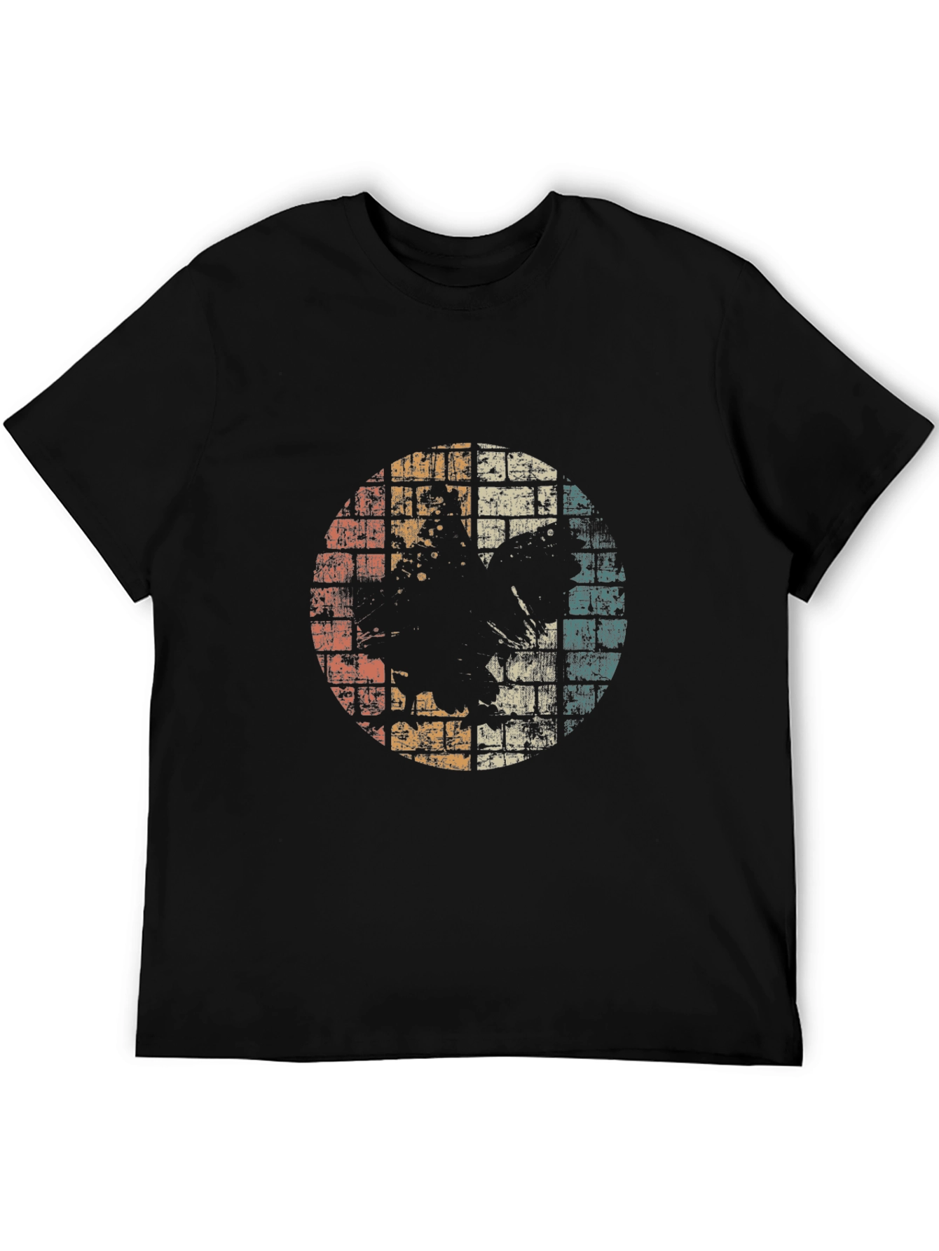 Retro Graphic Tee - Distressed Circle Design