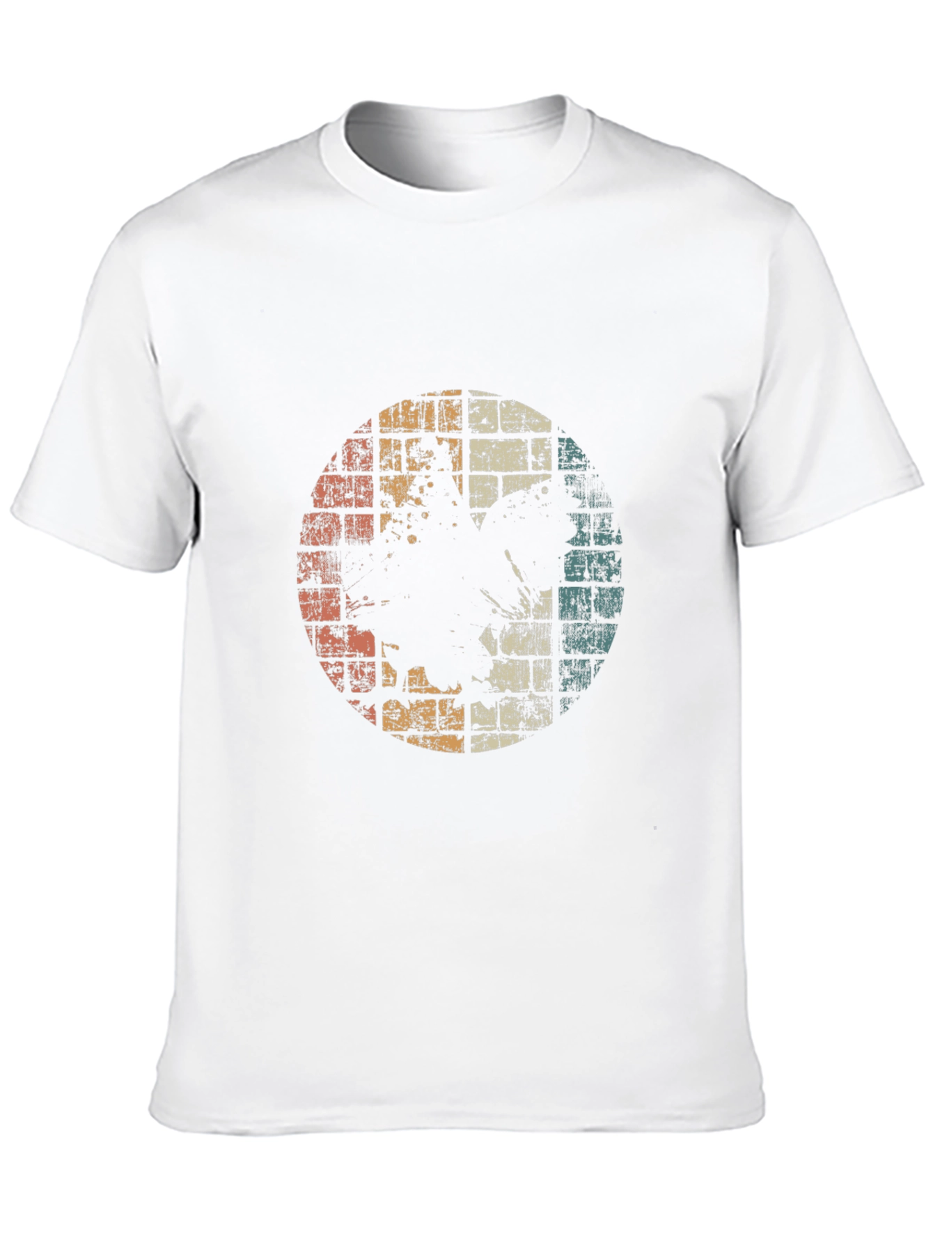 Retro Graphic Tee - Distressed Circle Design