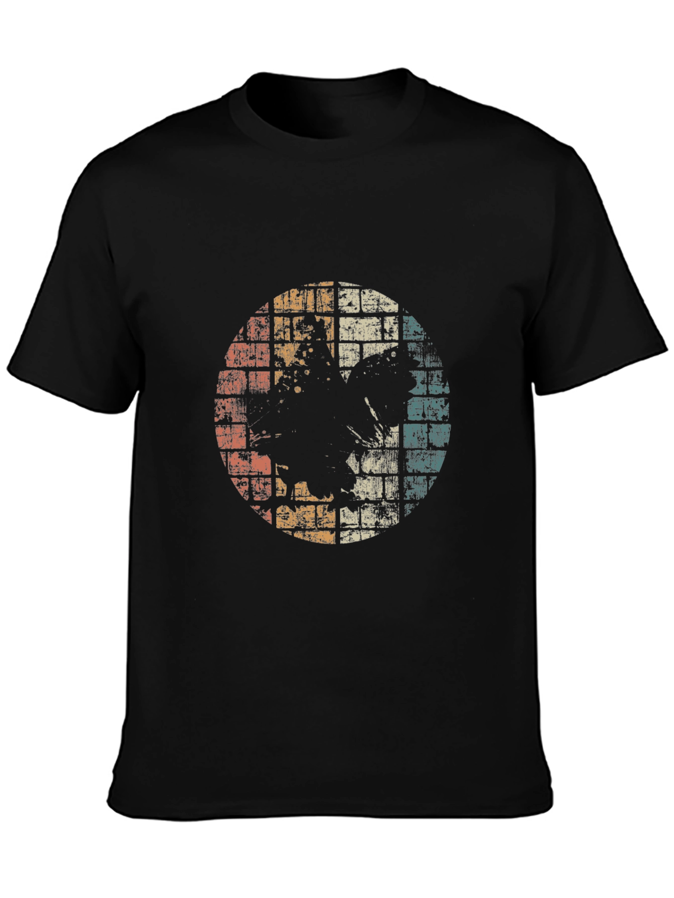 Retro Graphic Tee - Distressed Circle Design