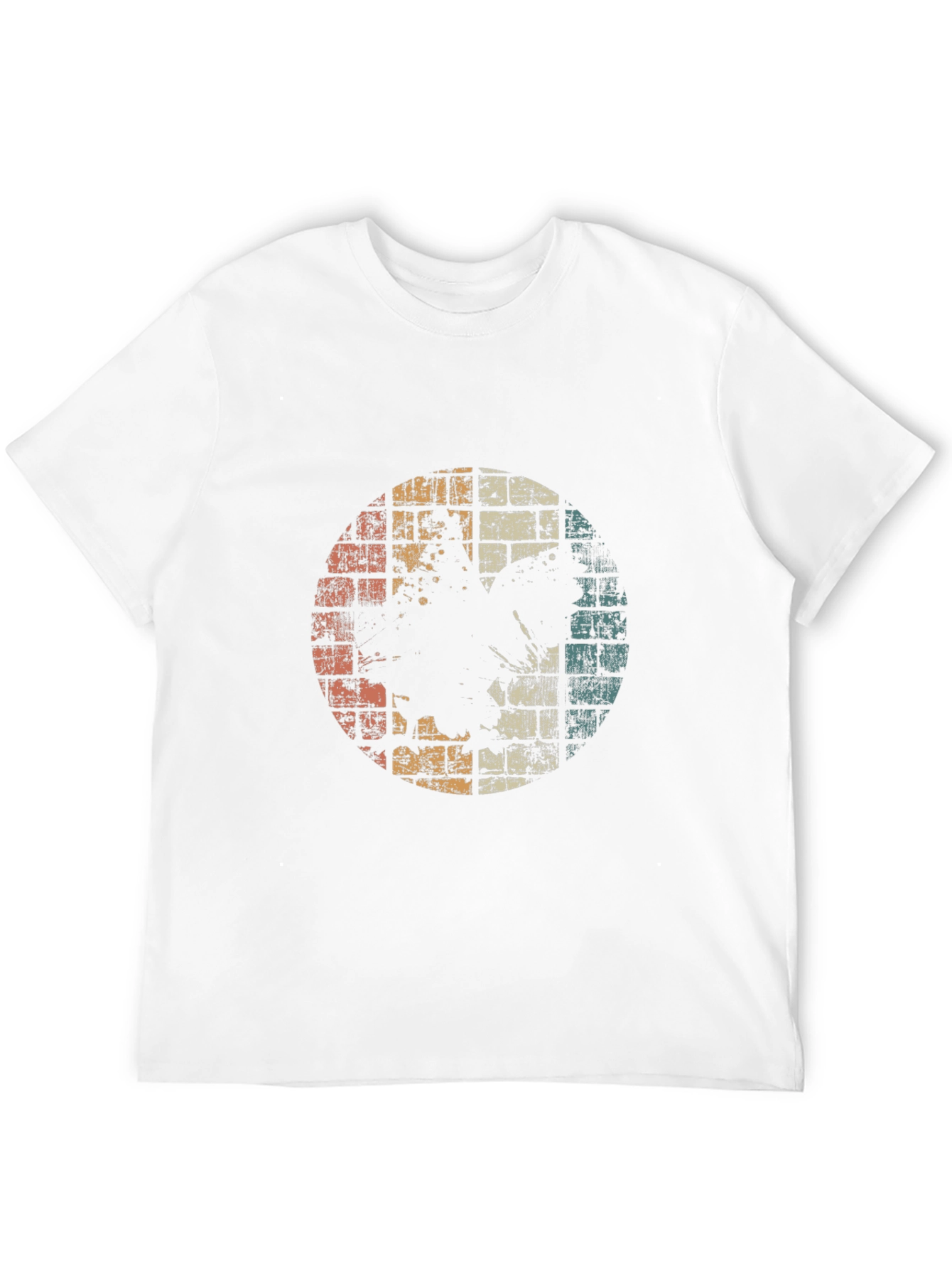 Retro Graphic Tee - Distressed Circle Design