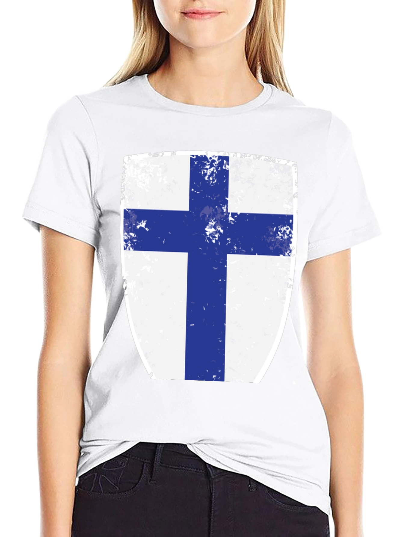 Finnish Flag Shield T-Shirt - Finland Pride Tee