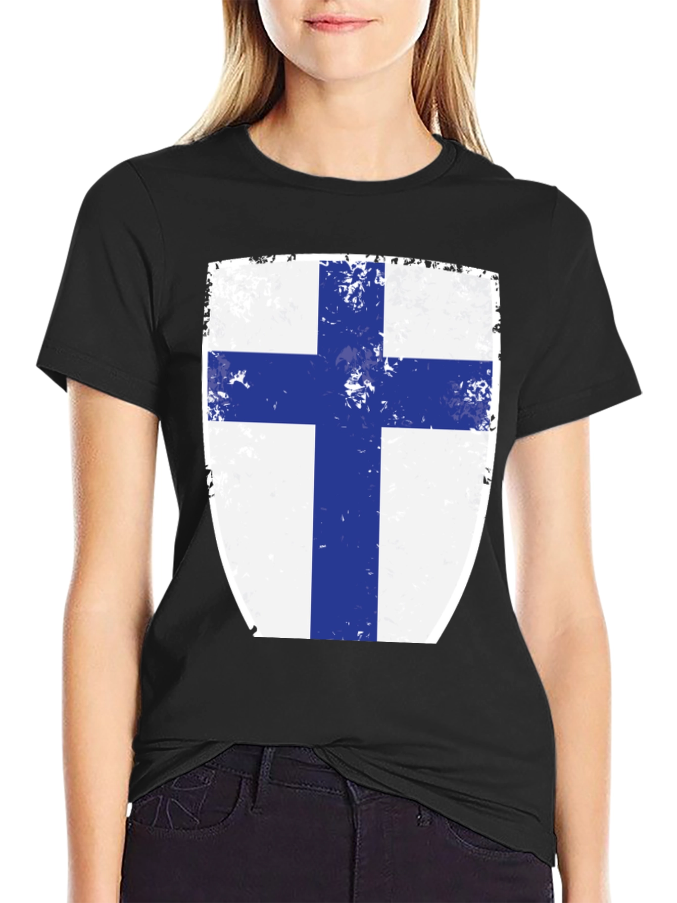 Finnish Flag Shield T-Shirt - Finland Pride Tee
