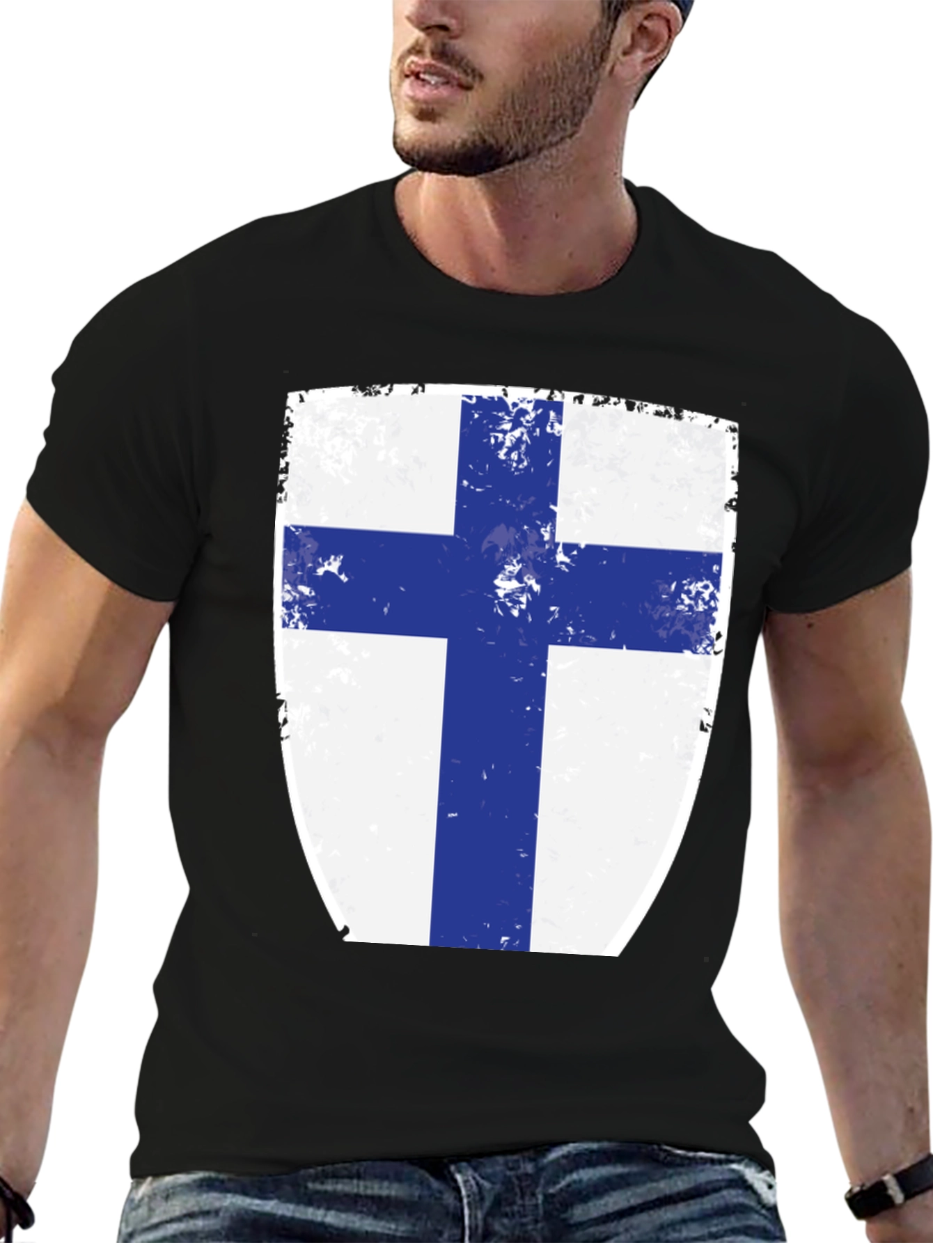 Finnish Flag Shield T-Shirt - Finland Pride Tee