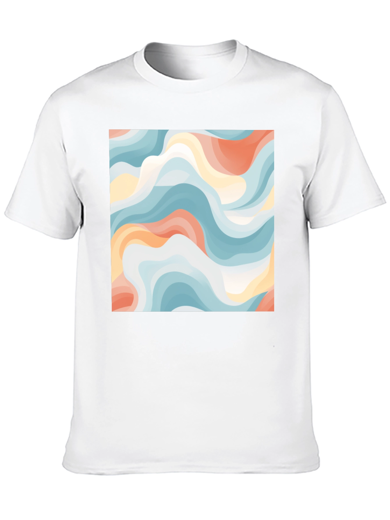 Abstract Wave Print Tee - Modern Art Shirt