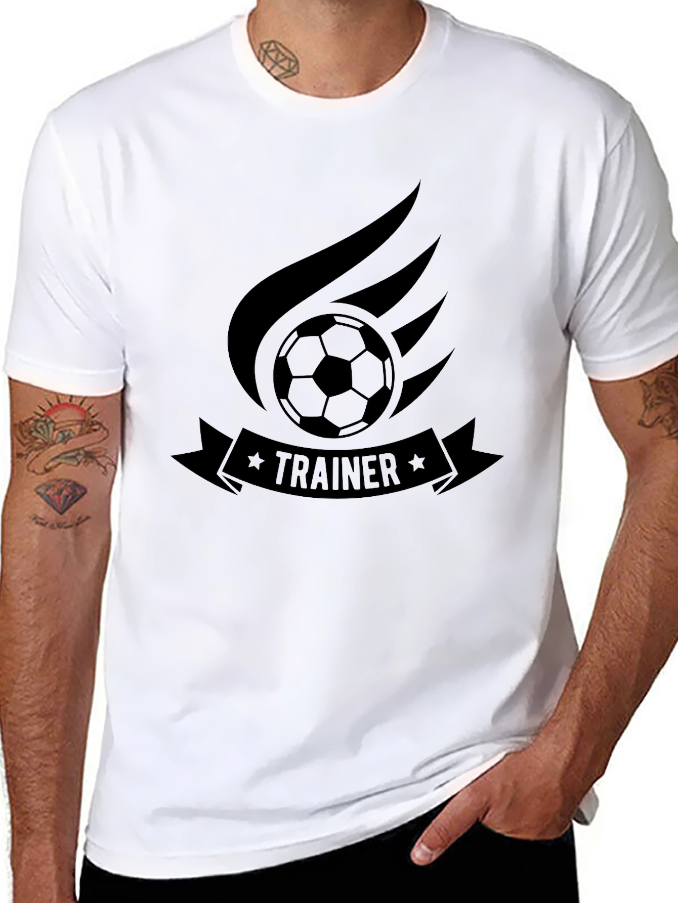 Soccer Trainer Graphic T-Shirt - Black Cotton Tee