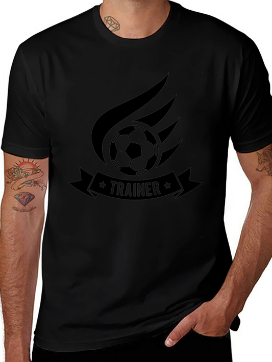Soccer Trainer Graphic T-Shirt - Black Cotton Tee