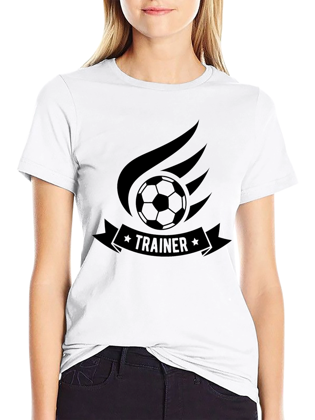 Soccer Trainer Graphic T-Shirt - Black Cotton Tee