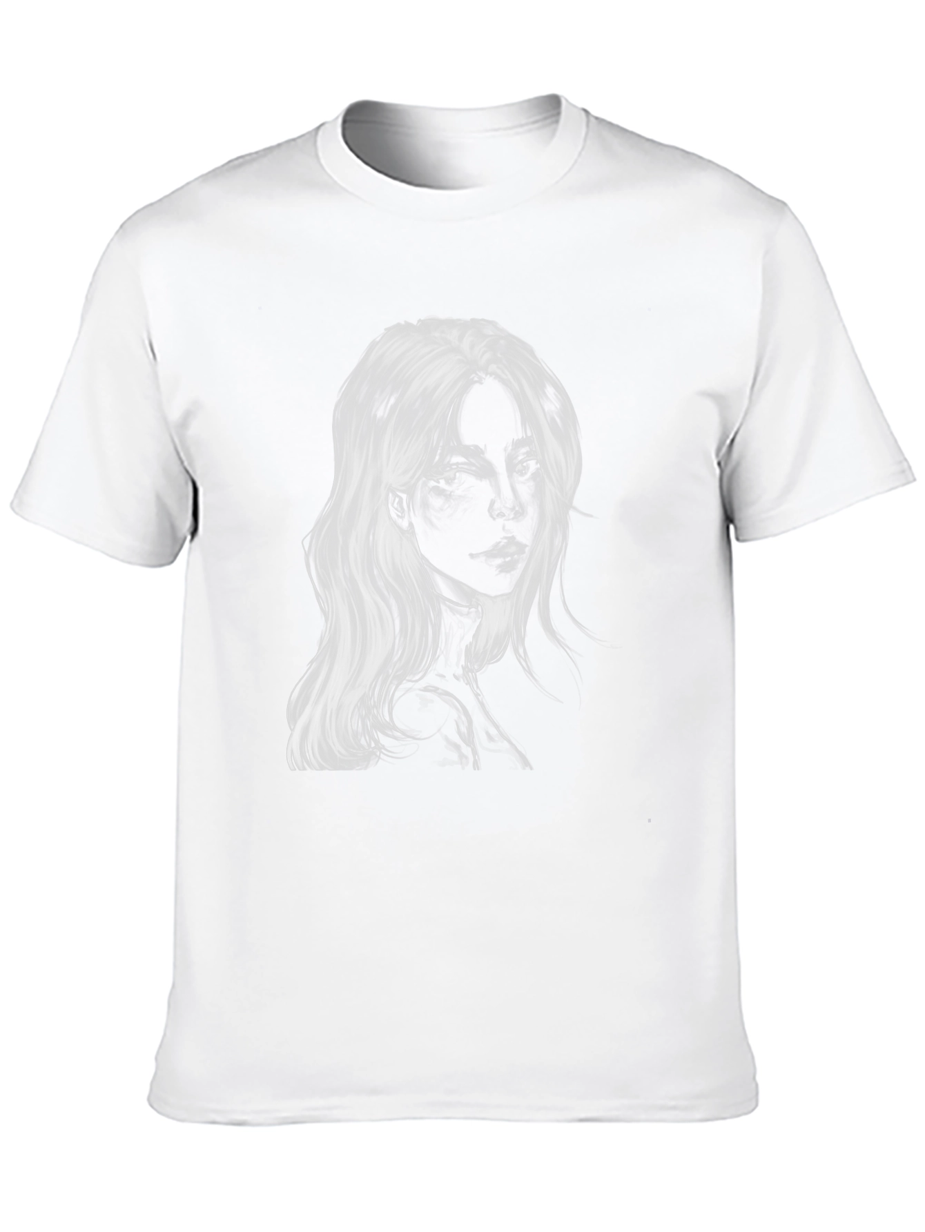 Monochrome Portrait Graphic T-Shirt