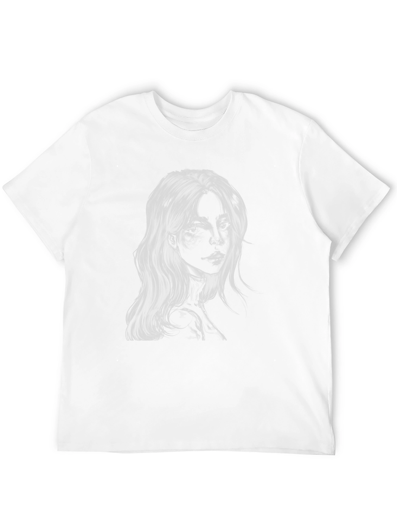 Monochrome Portrait Graphic T-Shirt