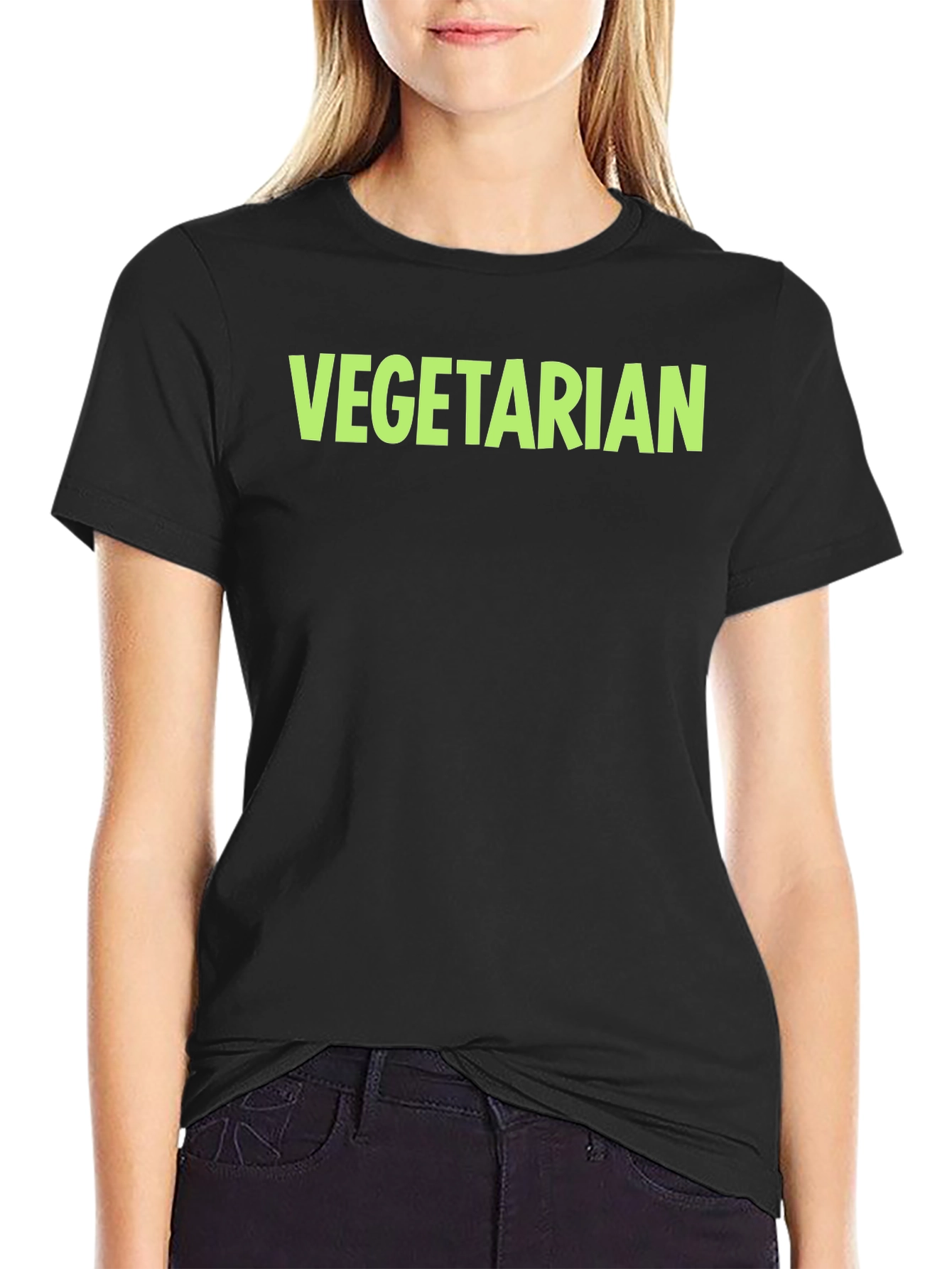Vegetarian Graphic Tee - Black