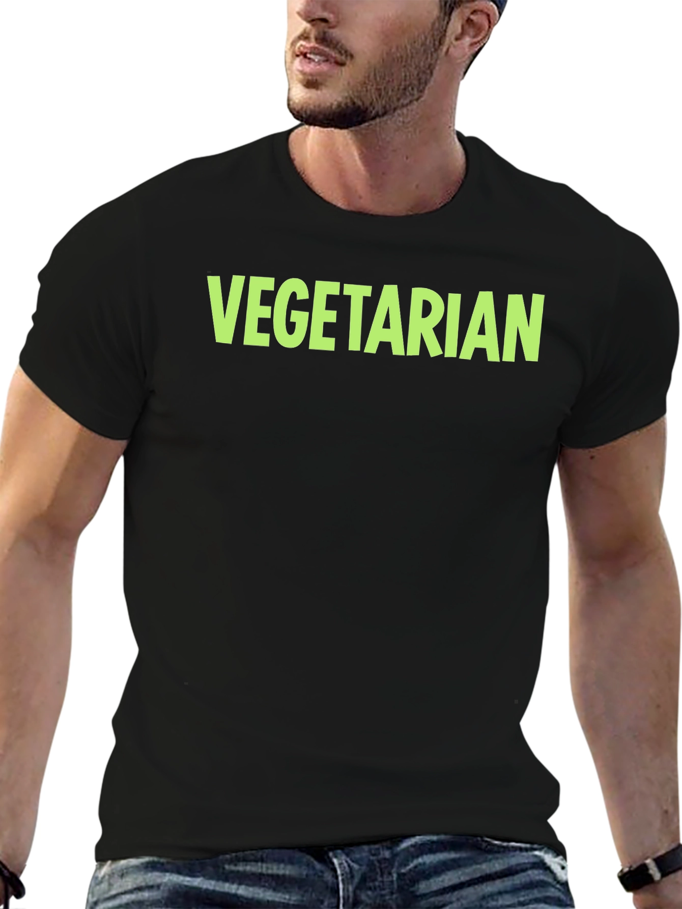 Vegetarian Graphic Tee - Black