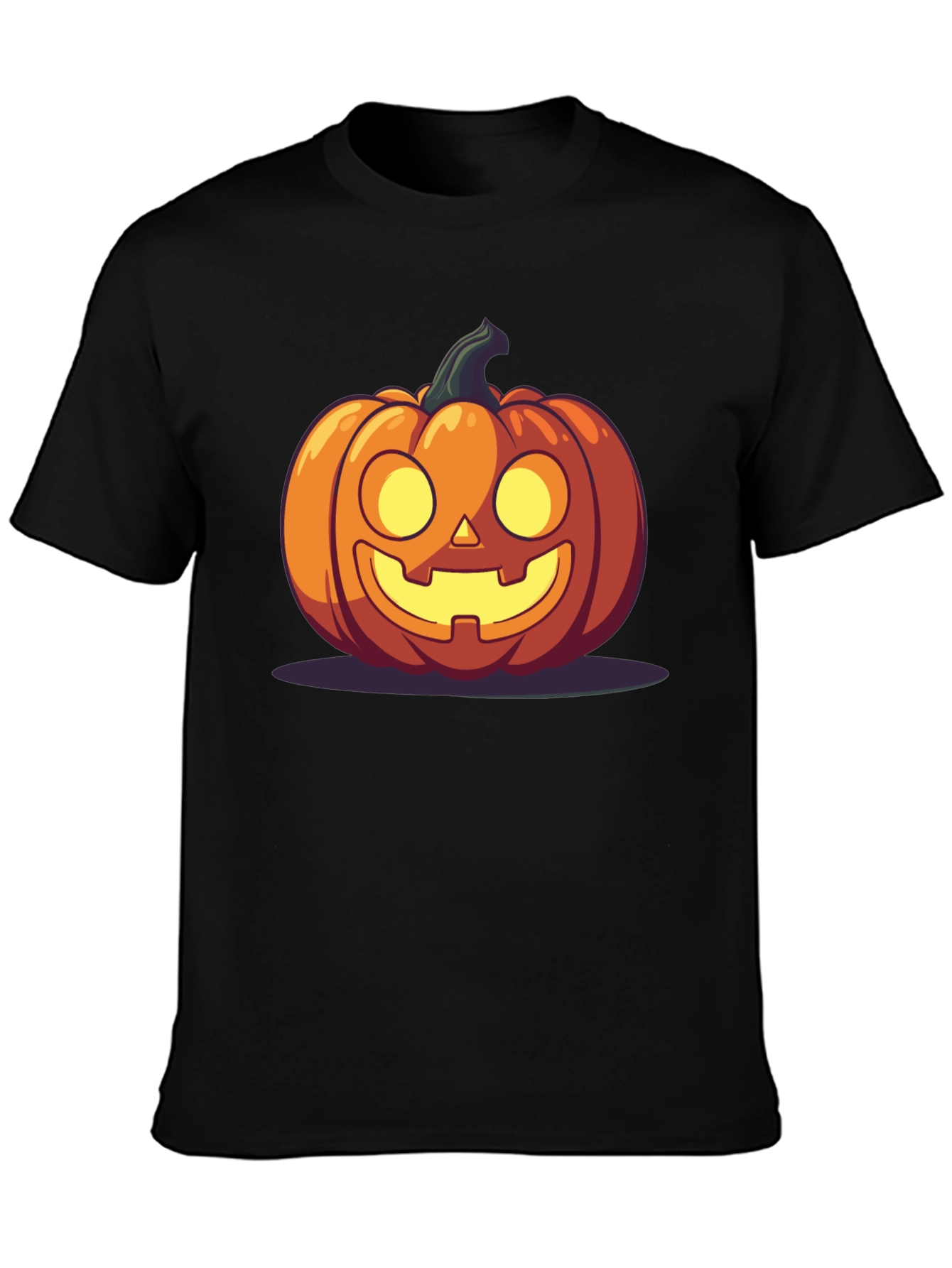 Halloween Pumpkin Graphic Tee - Black
