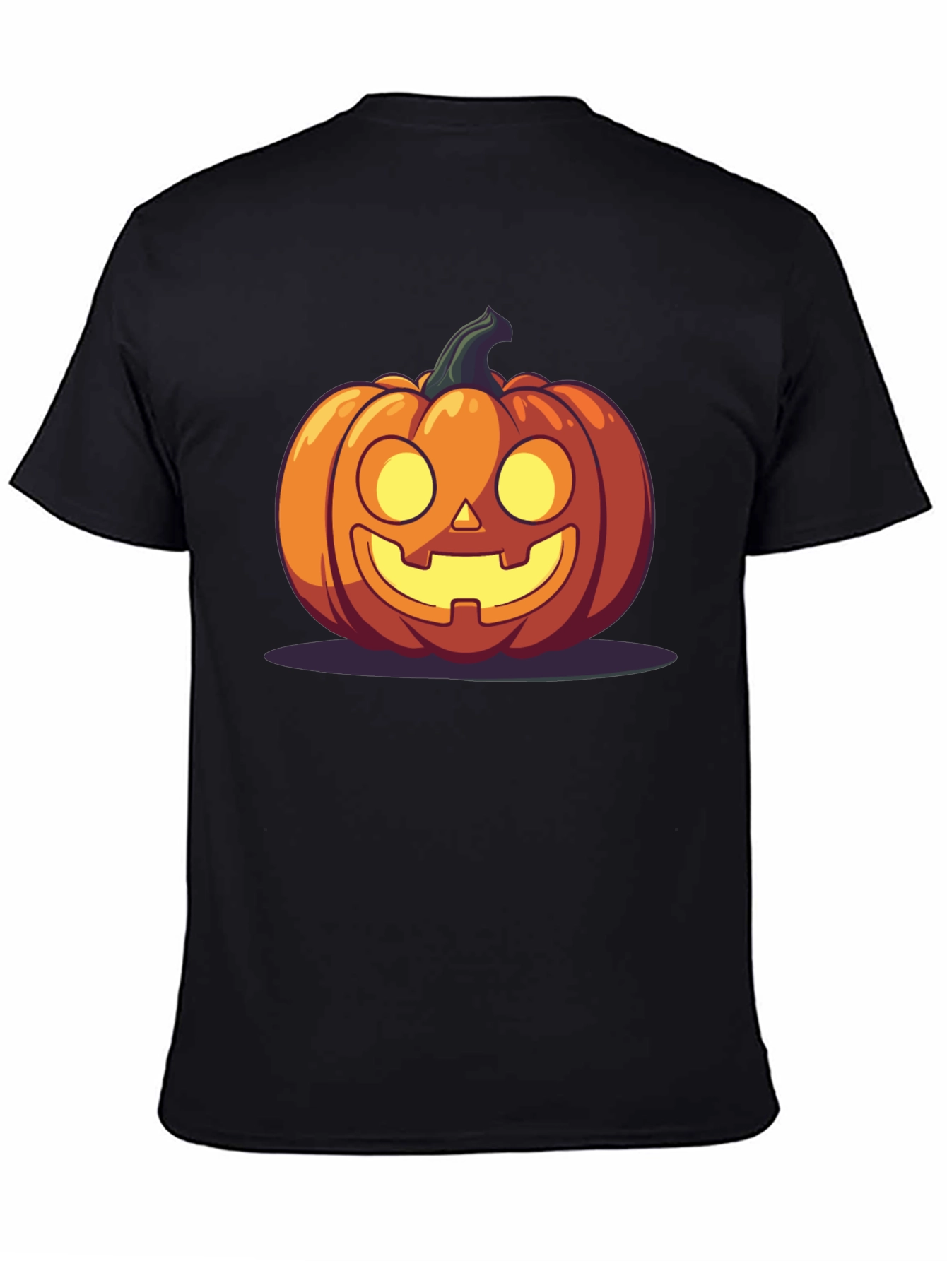 Halloween Pumpkin Graphic Tee - Black