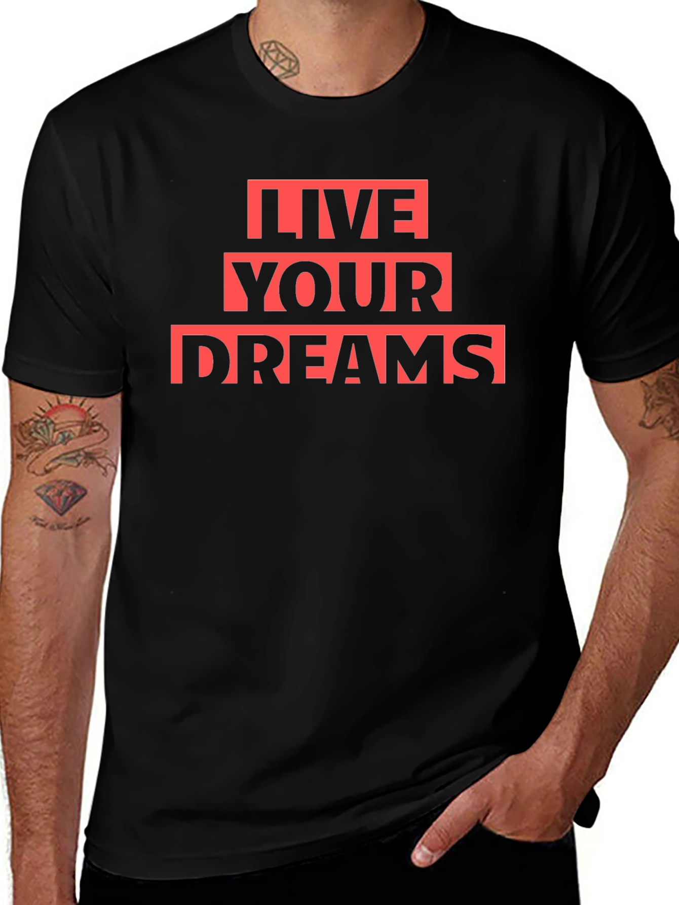 Live Your Dreams Black Graphic Tee