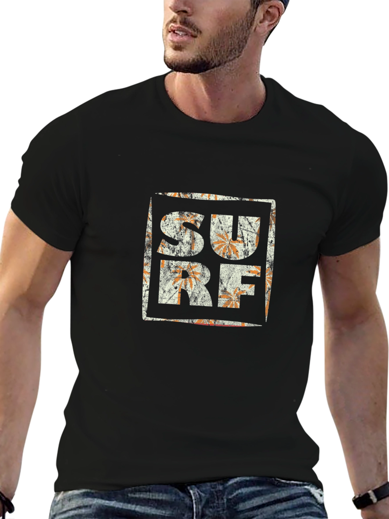 Surf Graphic Black T-Shirt