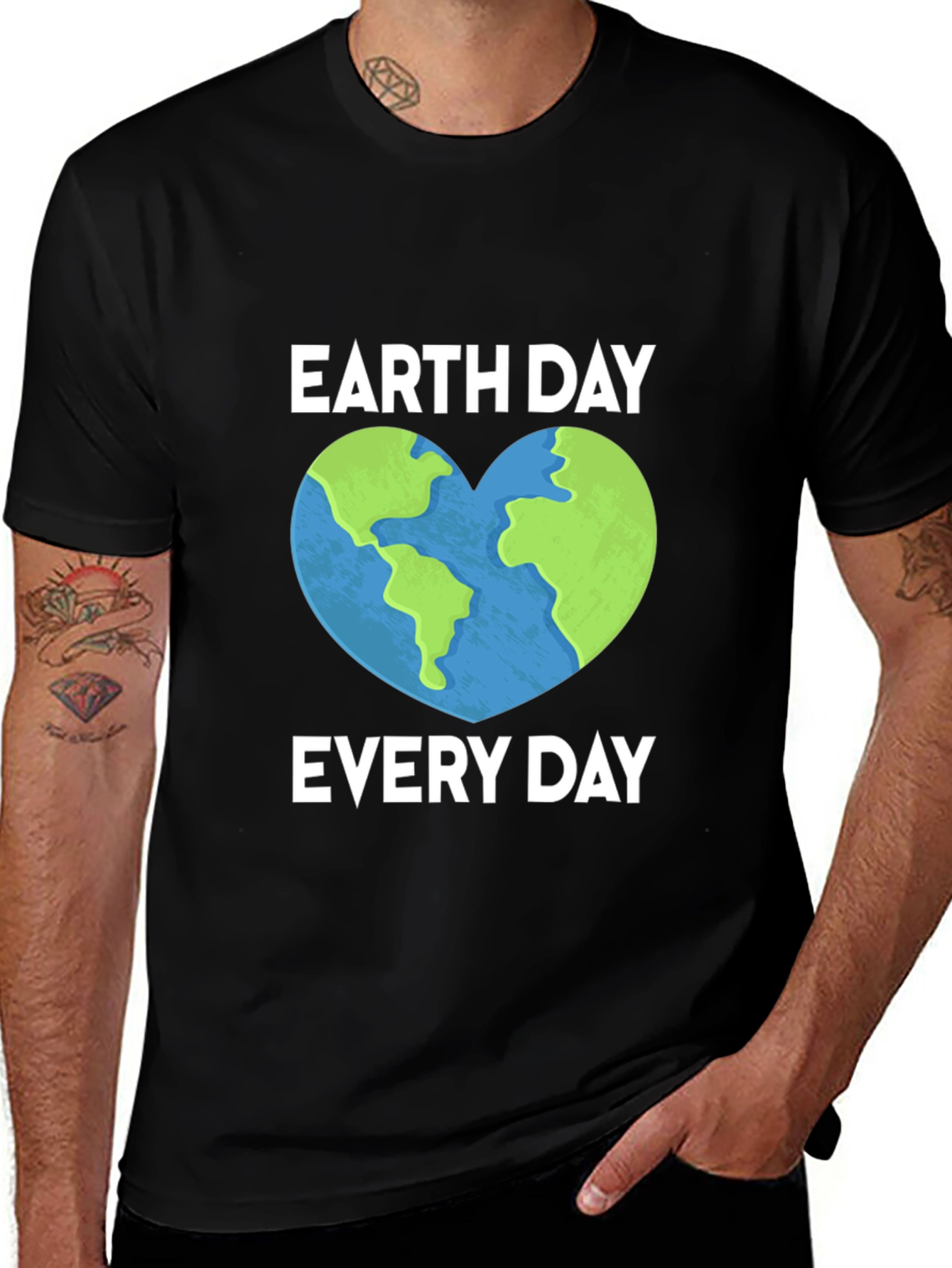 Earth Day Every Day T-Shirt Heart Graphic