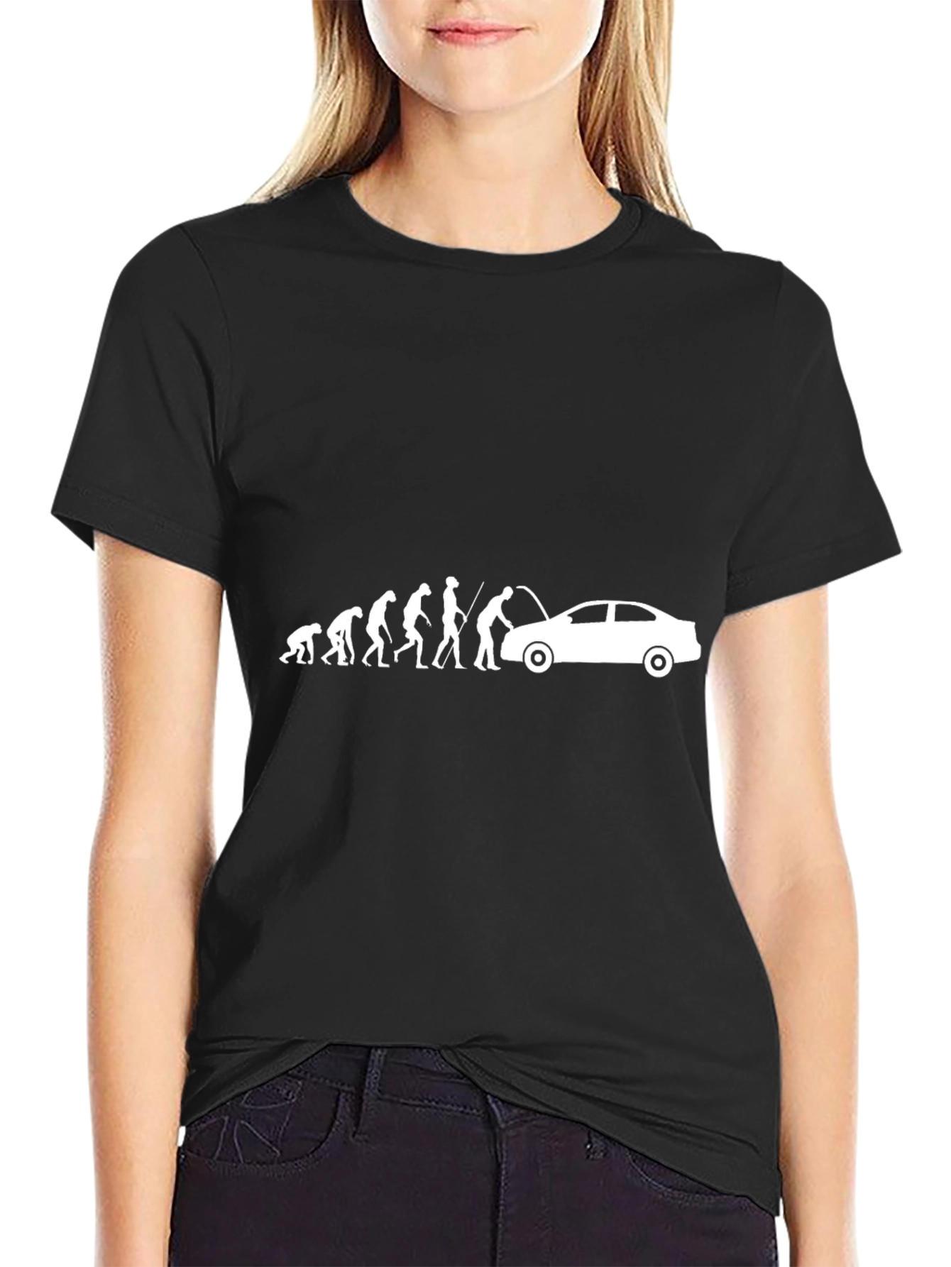 Evolution Auto Mechanic Black Graphic T-Shirt