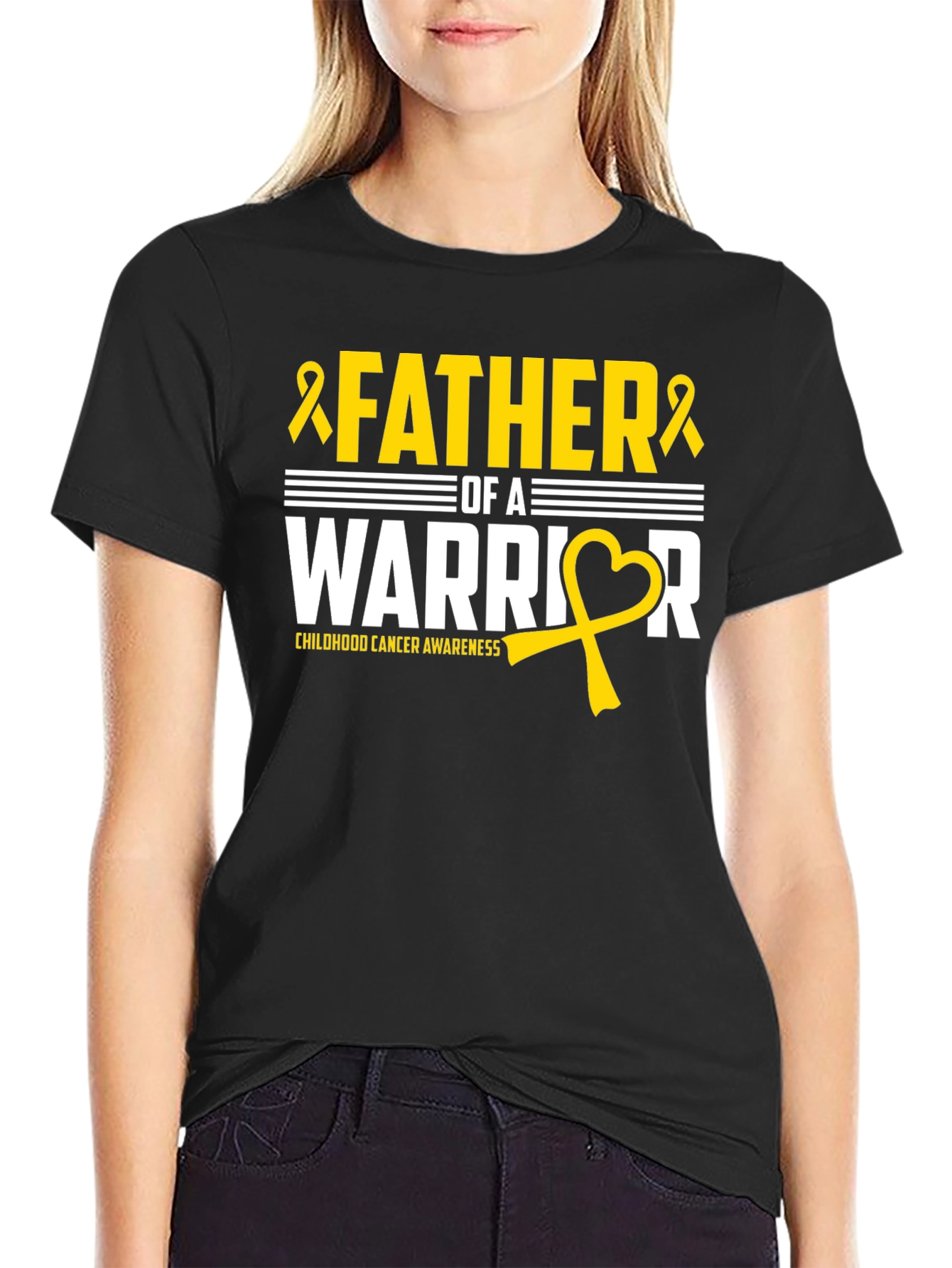 Father of a Warrior Childhood Cancer Awareness T-Shirt
