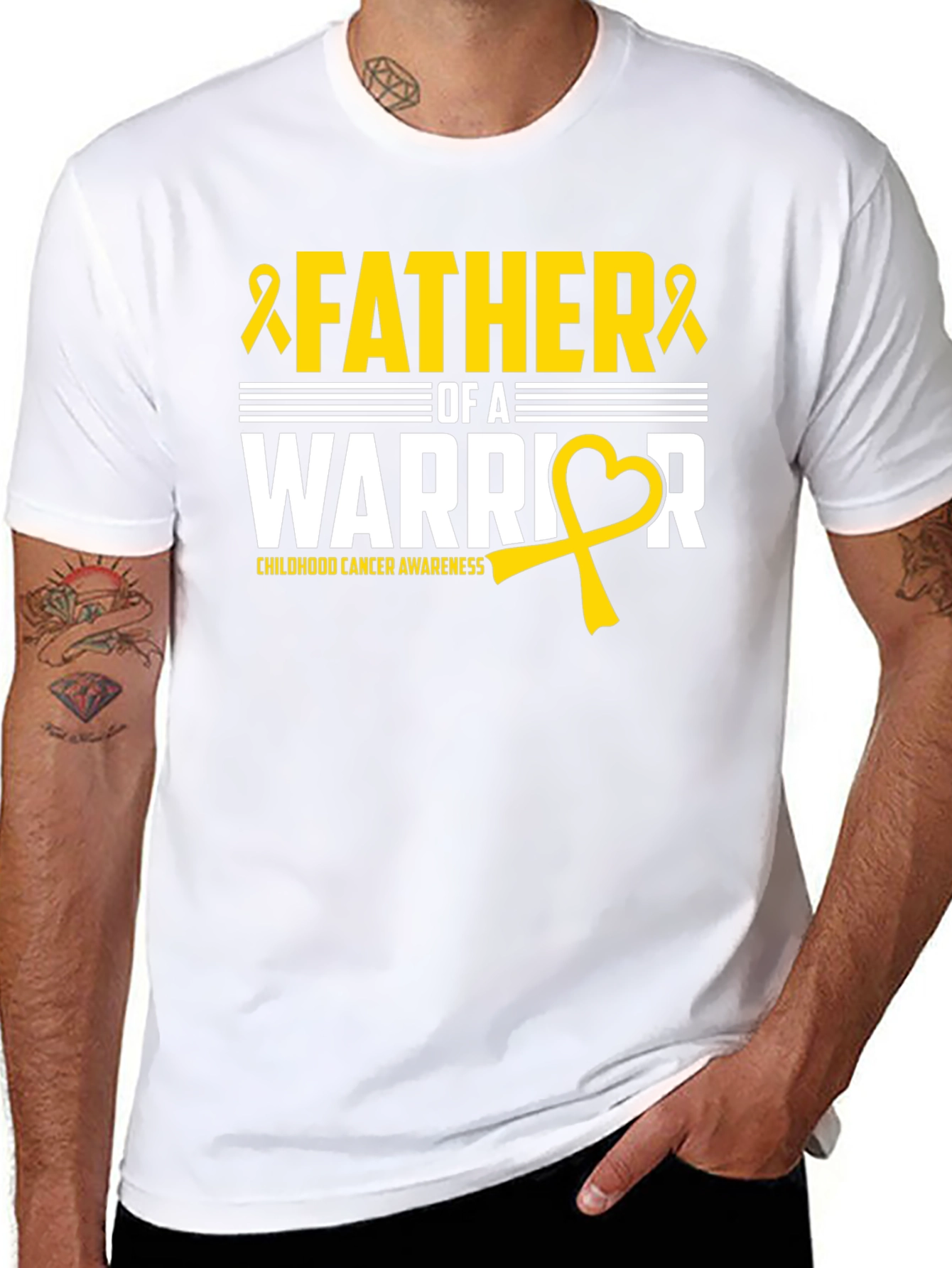 Father of a Warrior Childhood Cancer Awareness T-Shirt