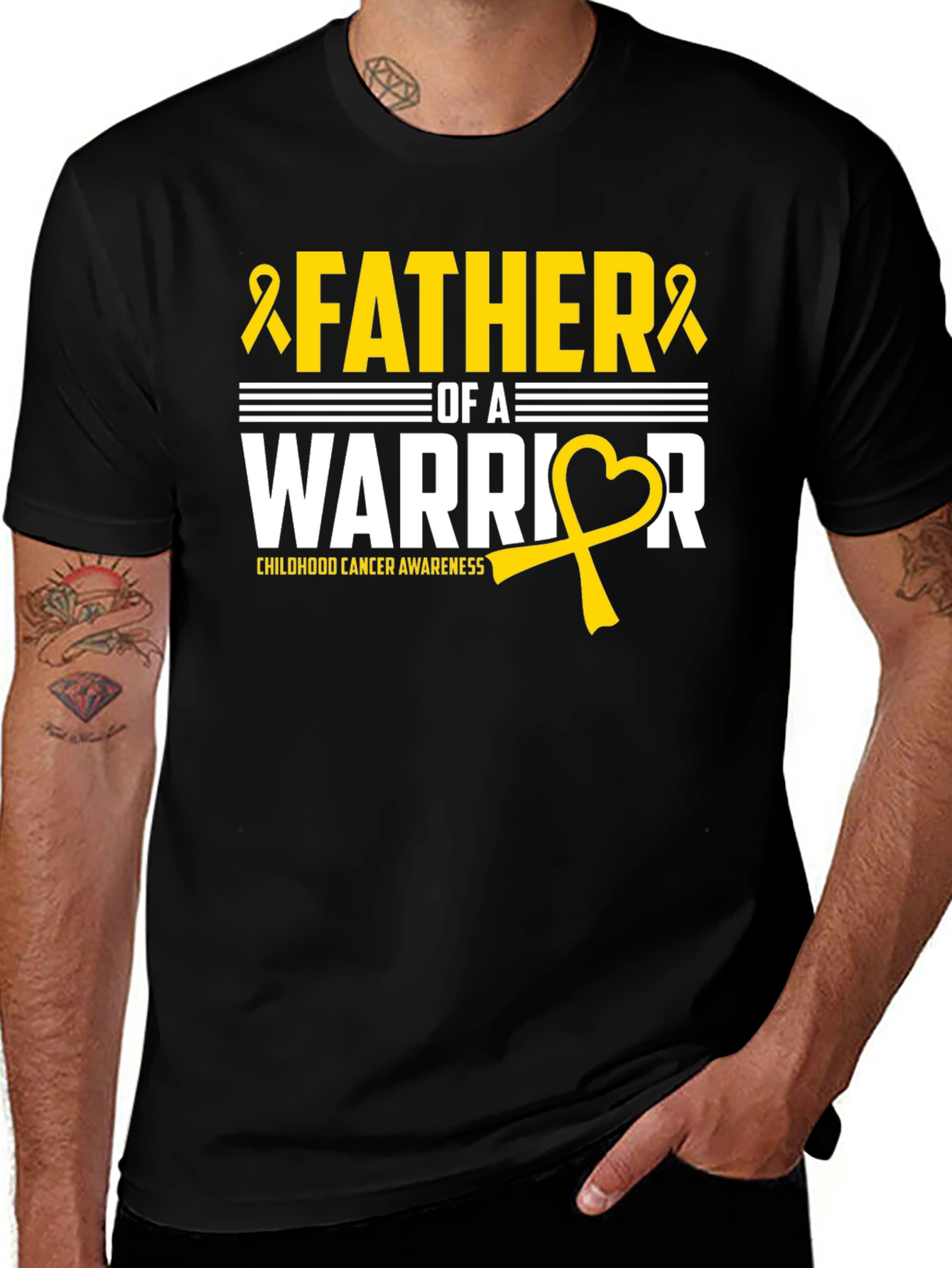 Father of a Warrior Childhood Cancer Awareness T-Shirt