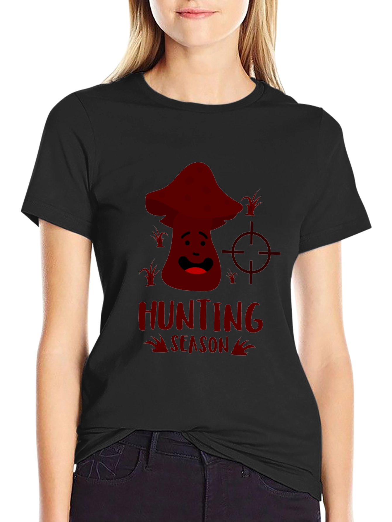 Mushroom Hunting Season Funny Graphic Tee