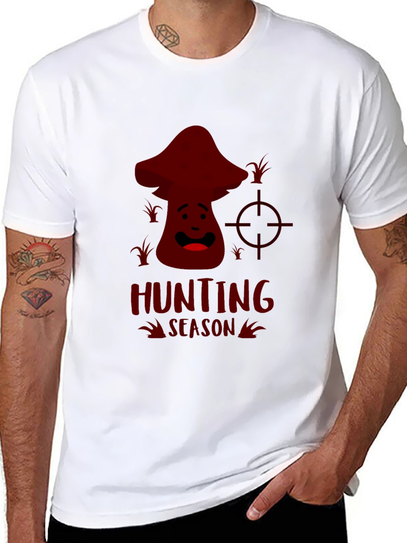 Mushroom Hunting Season Funny Graphic Tee