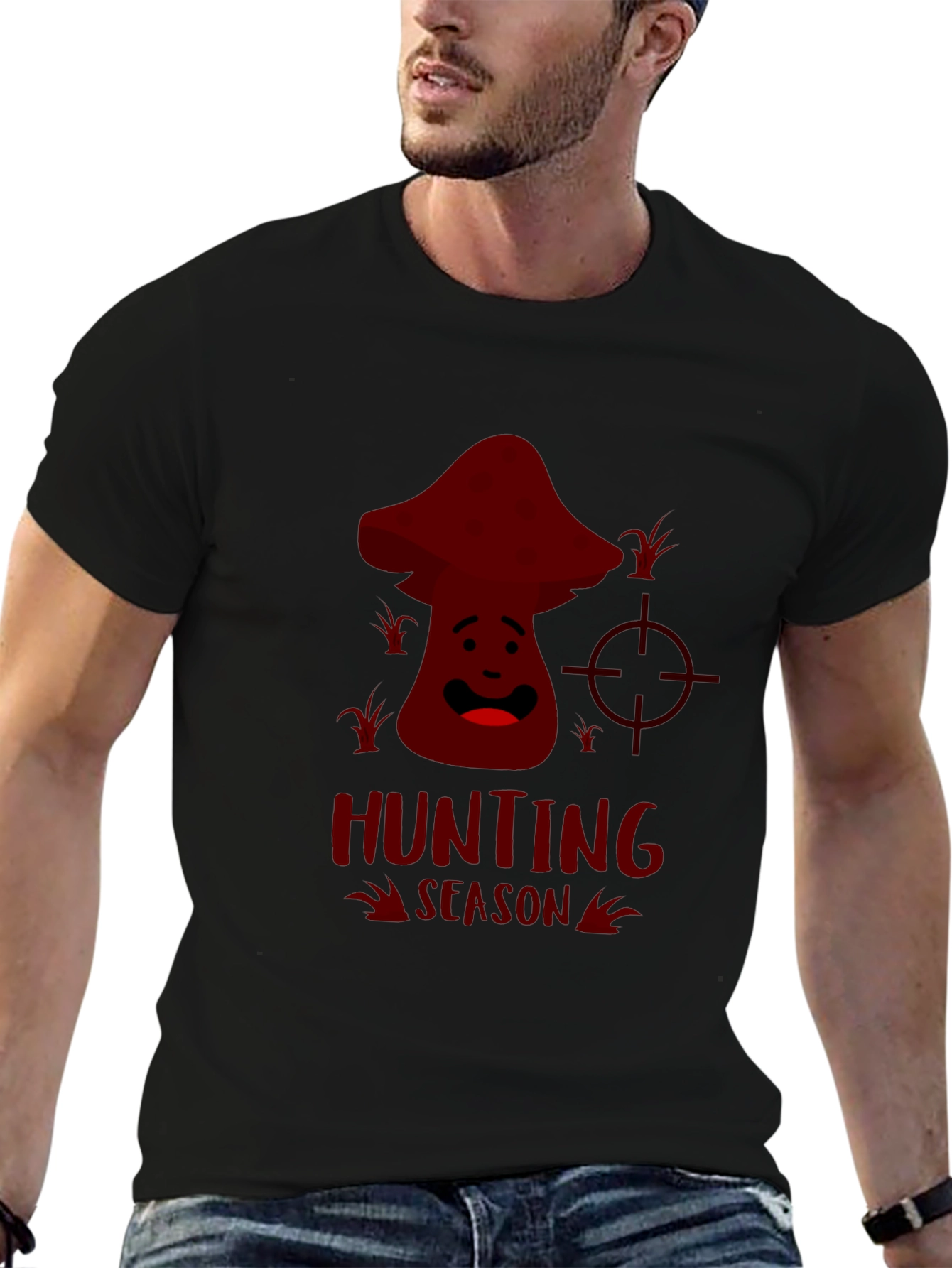 Mushroom Hunting Season Funny Graphic Tee