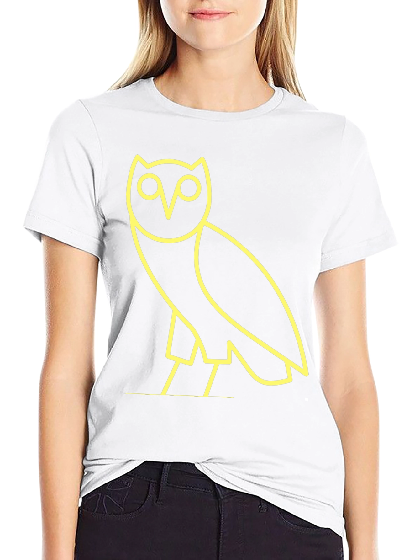 Modern Owl Graphic Tee - Black