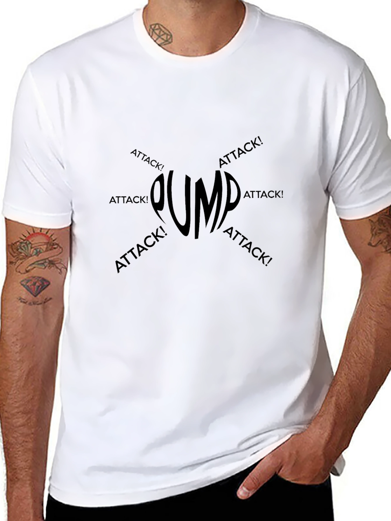 Pump Attack Black Graphic T-Shirt