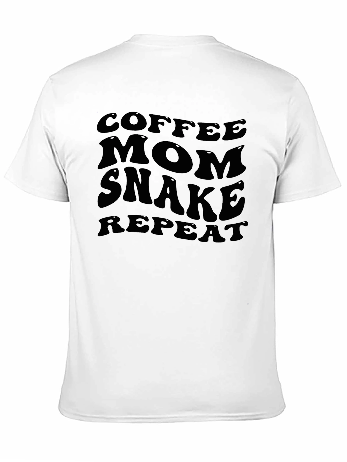 Coffee Mom Snake Repeat Graphic Tee - Black