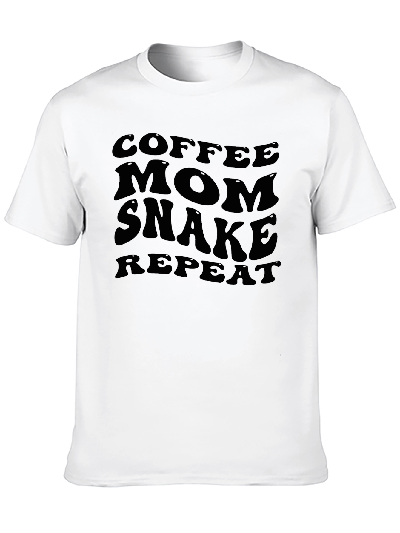 Coffee Mom Snake Repeat Graphic Tee - Black
