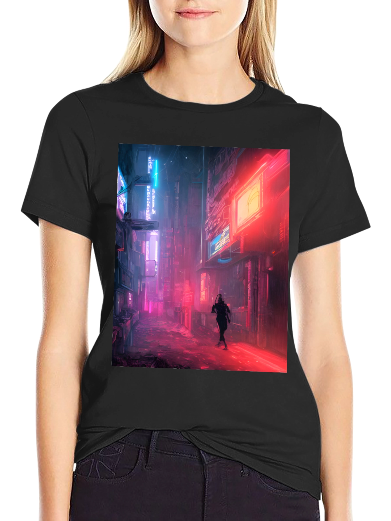 Neon Cityscape Graphic Tee