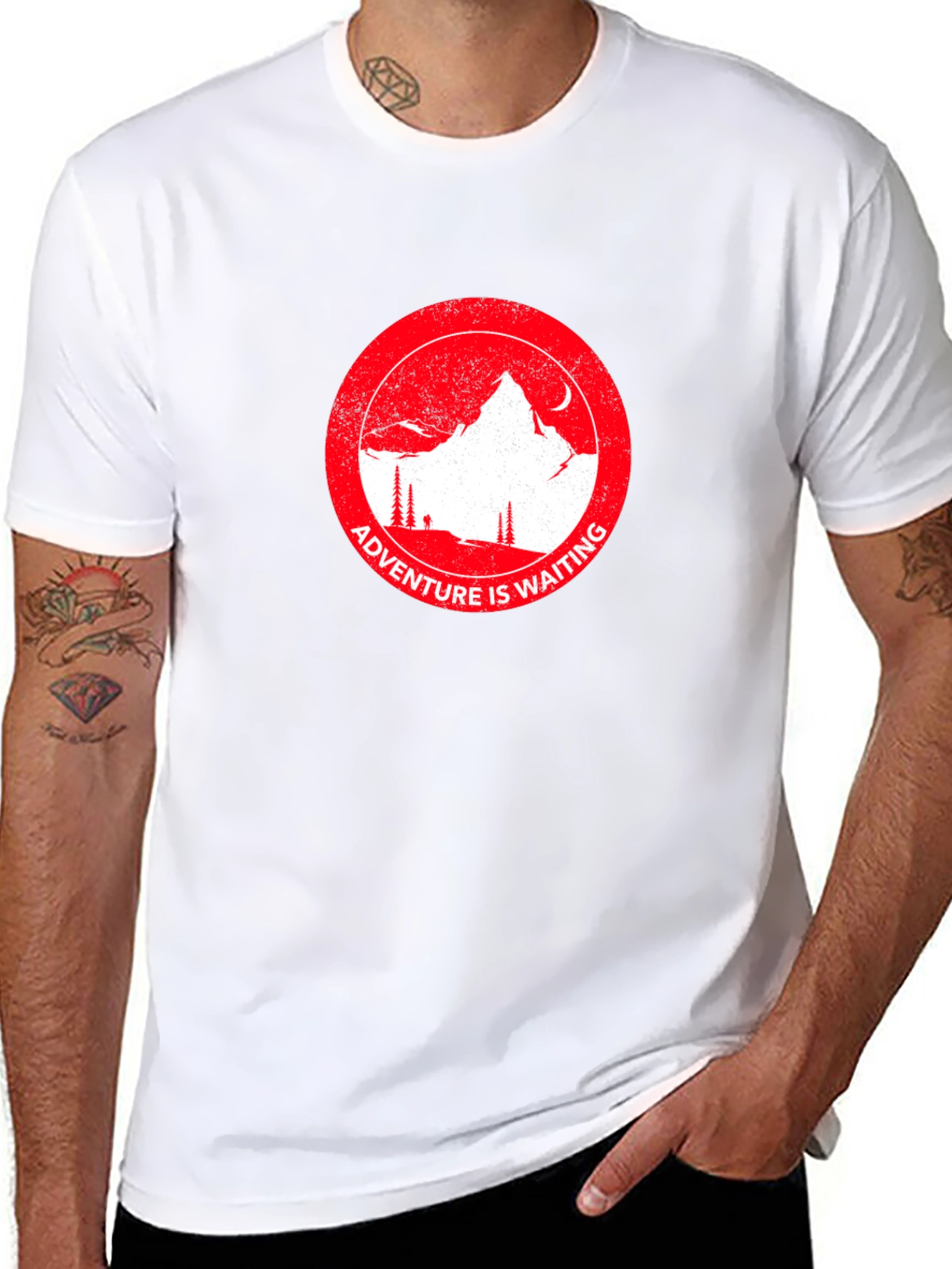 Adventure Awaits Graphic Tee - Mountain Scene T-Shirt