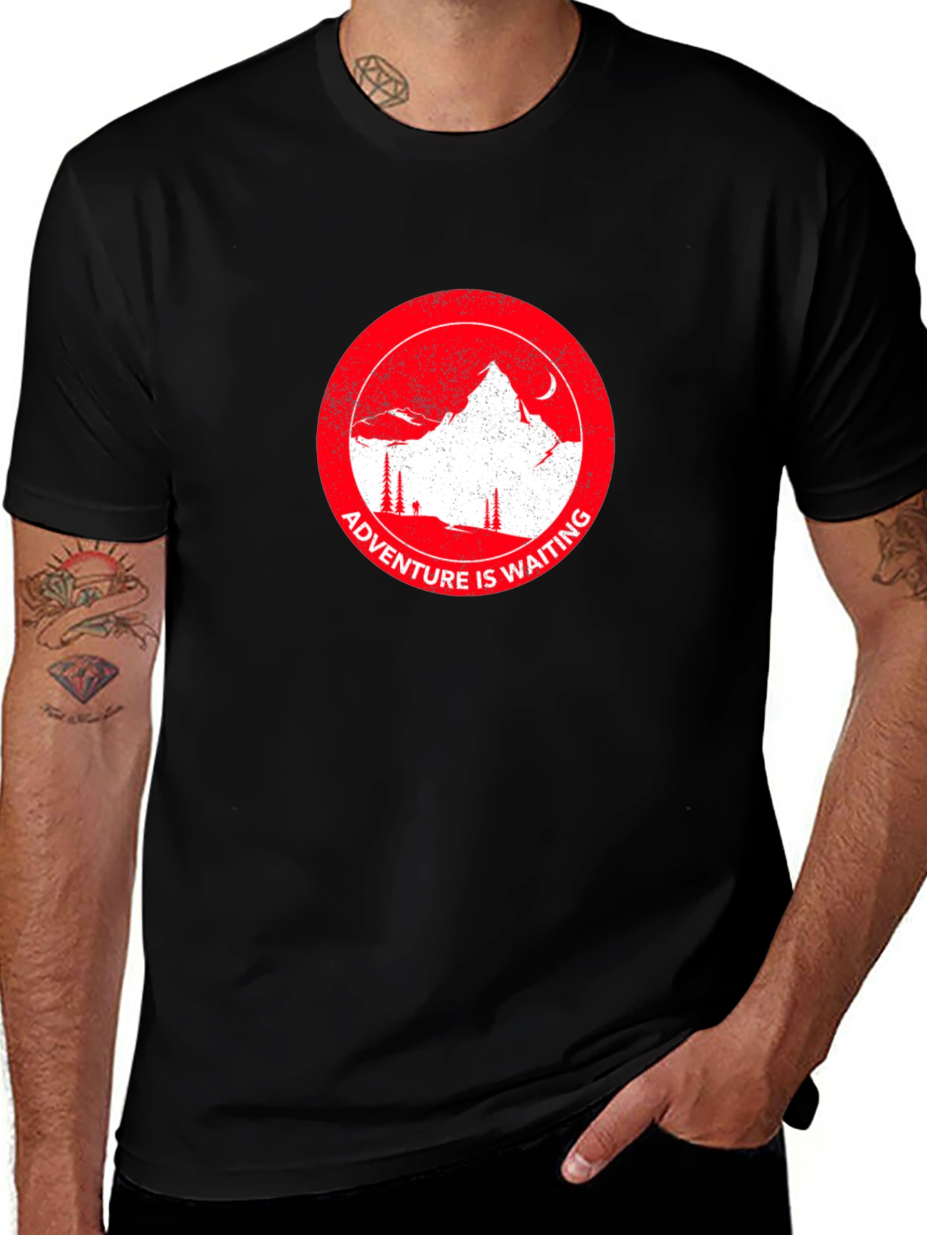 Adventure Awaits Graphic Tee - Mountain Scene T-Shirt