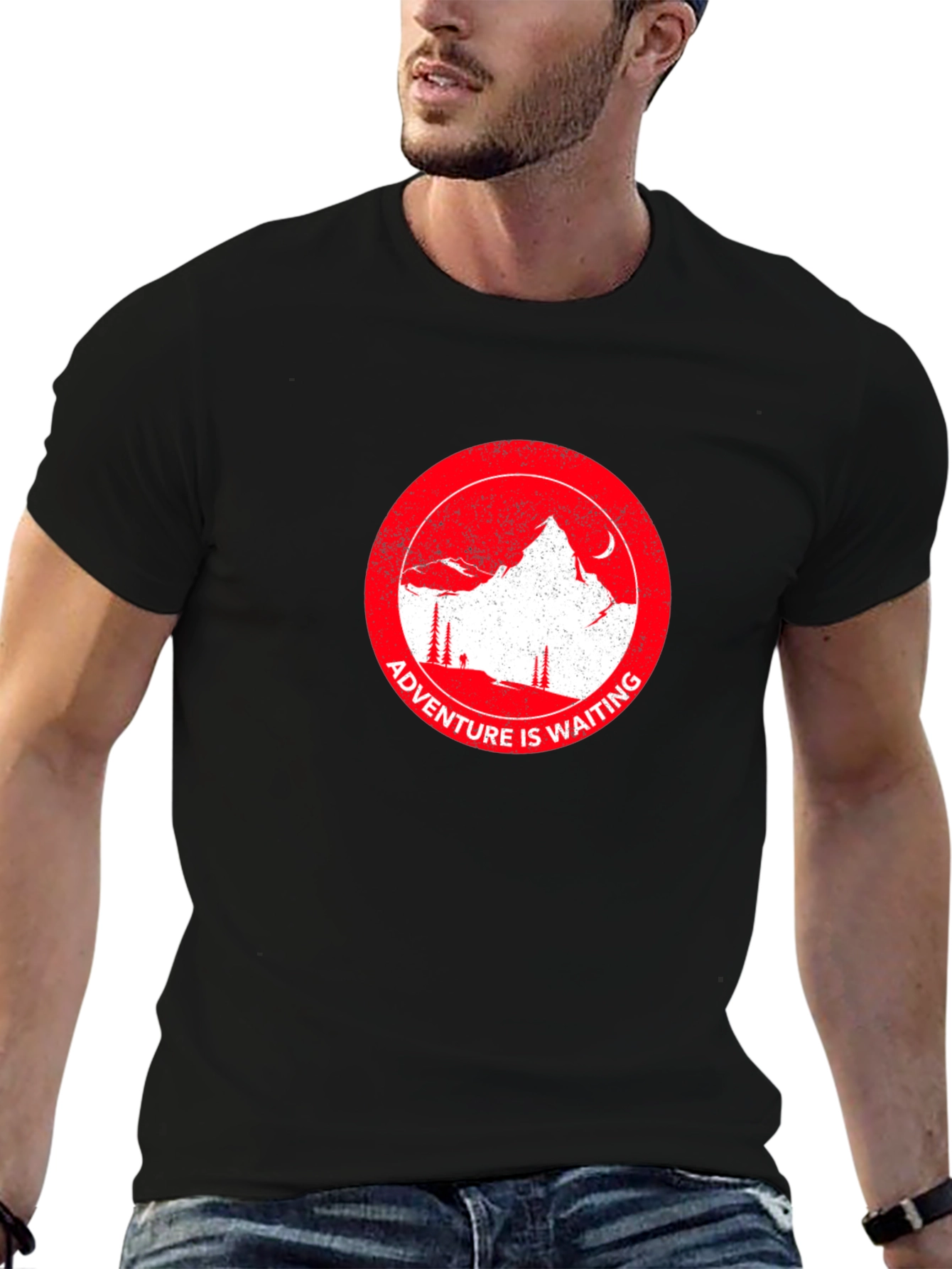 Adventure Awaits Graphic Tee - Mountain Scene T-Shirt