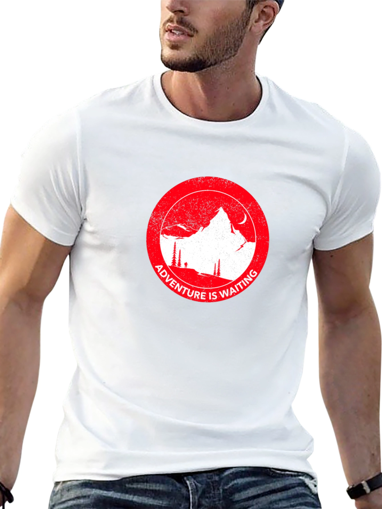 Adventure Awaits Graphic Tee - Mountain Scene T-Shirt