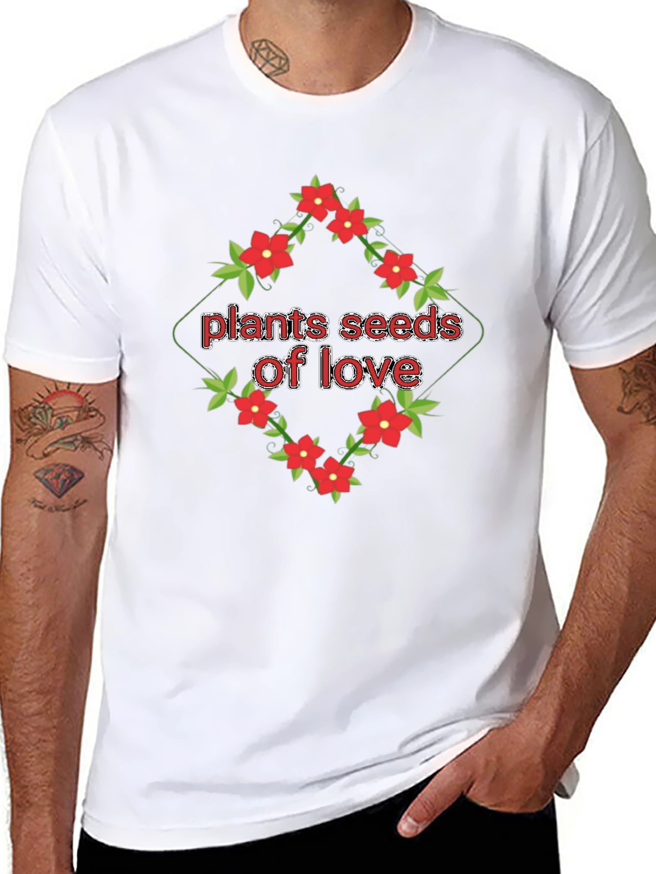 Plants Seeds of Love Floral T-Shirt