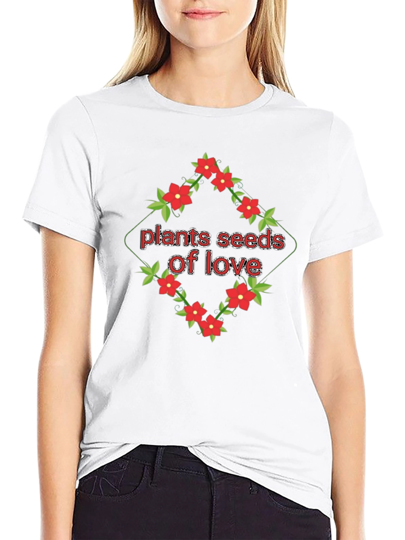 Plants Seeds of Love Floral T-Shirt