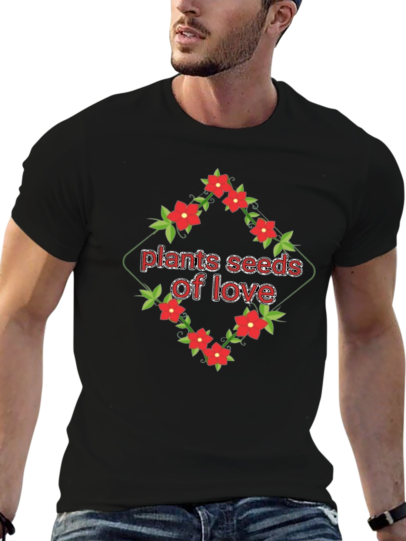 Plants Seeds of Love Floral T-Shirt