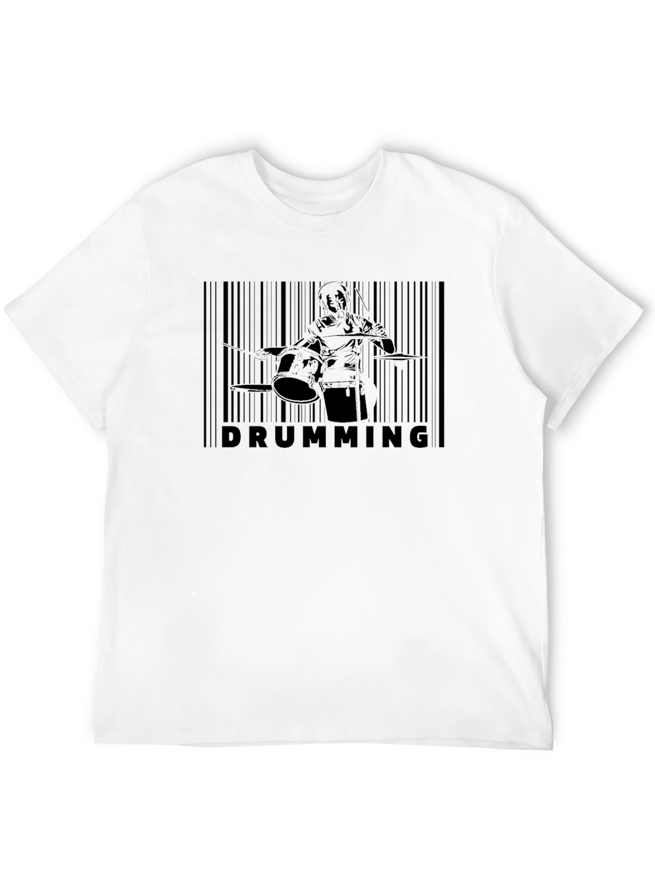 Drumming Barcode T-Shirt - Music Lover Tee