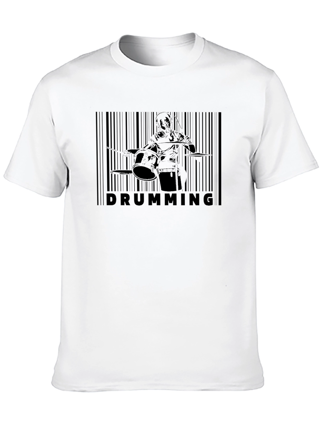 Drumming Barcode T-Shirt - Music Lover Tee