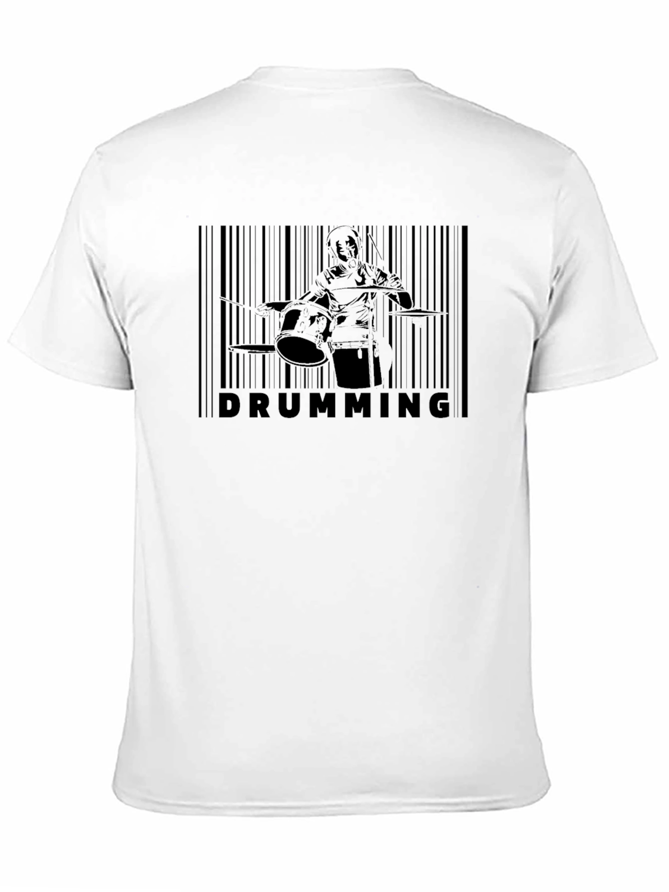 Drumming Barcode T-Shirt - Music Lover Tee