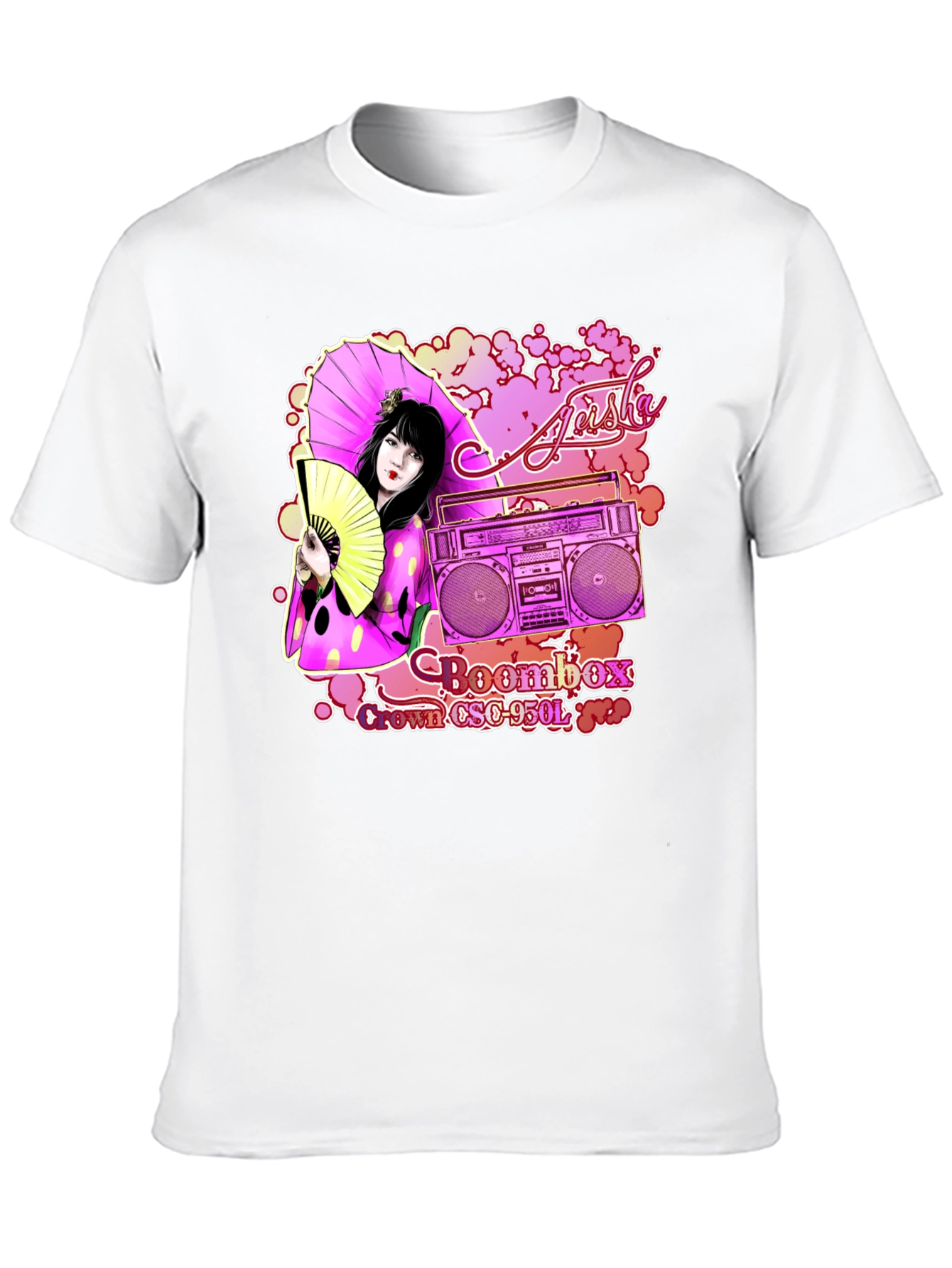 Geisha Boombox Graphic Tee - Retro Style